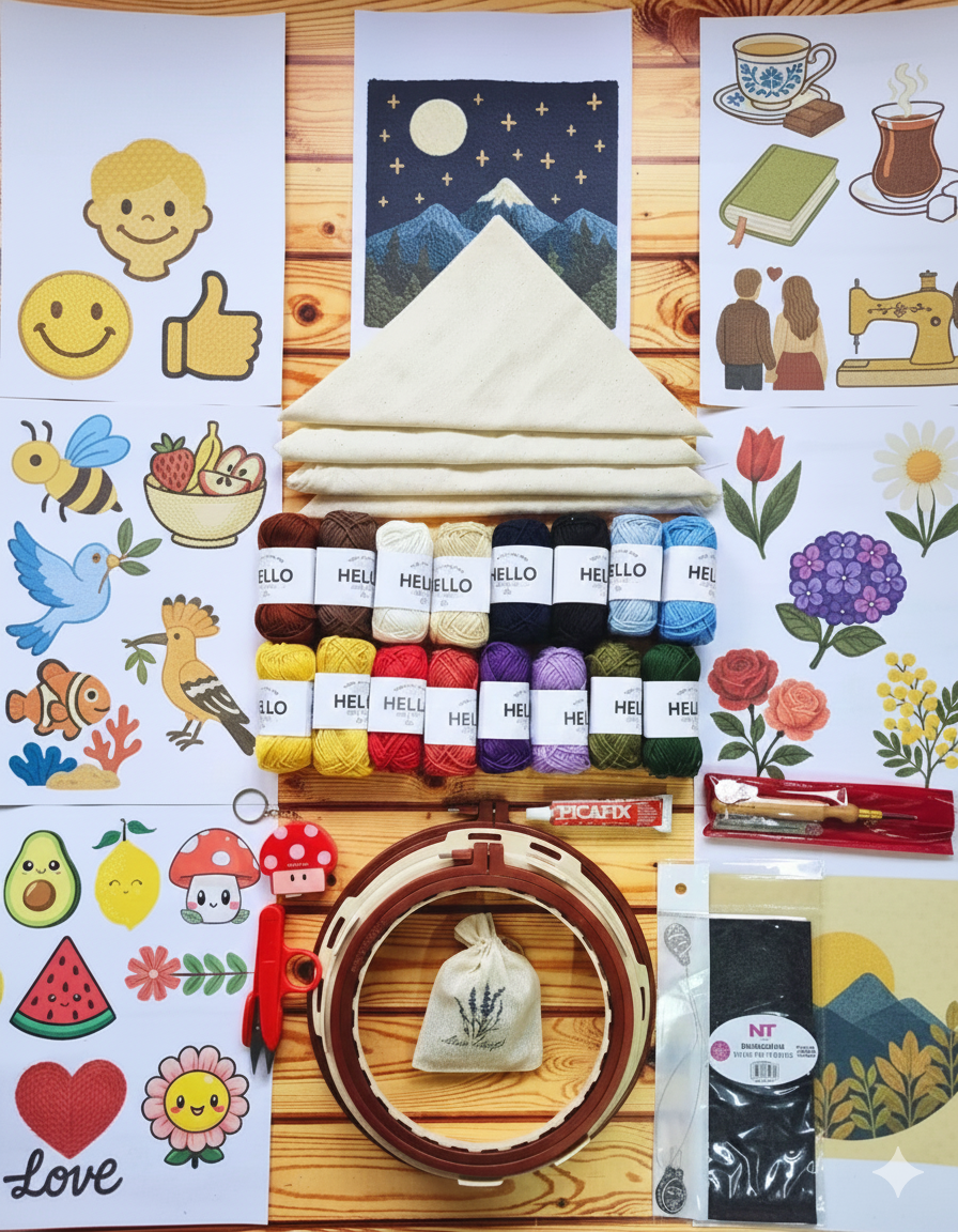 Amara Liva Premium 36 Parça Punch Seti (18 Renk İplik)