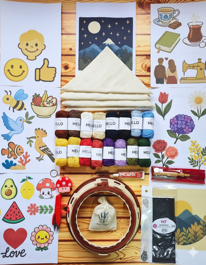 Amara Liva Premium 36 Parça Punch Seti (18 Renk İplik)